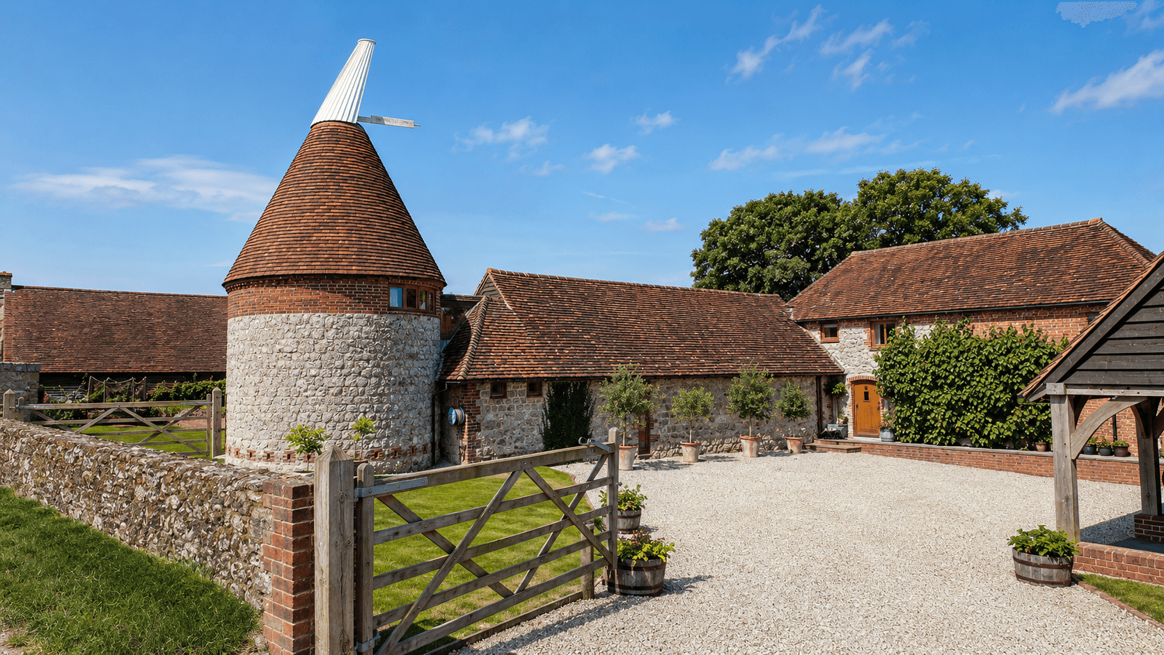 Oast house & barn re-roof, Kent